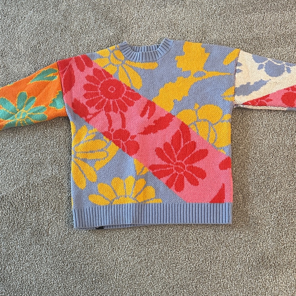 Roxy Multicolor Floral Crew Neck Sweater